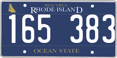 RI license plate 165383