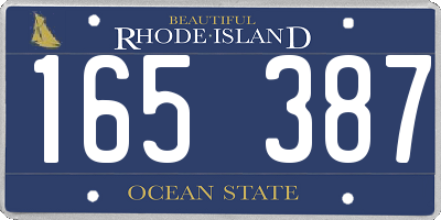 RI license plate 165387