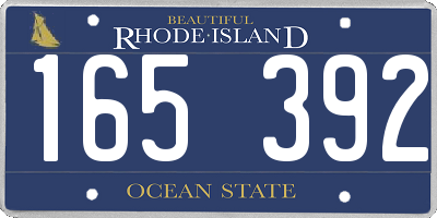 RI license plate 165392