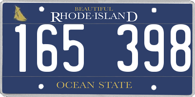 RI license plate 165398