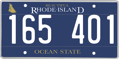 RI license plate 165401