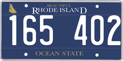 RI license plate 165402