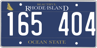 RI license plate 165404