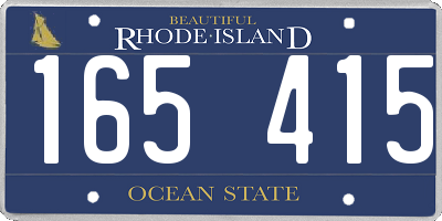 RI license plate 165415