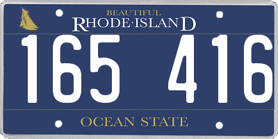RI license plate 165416