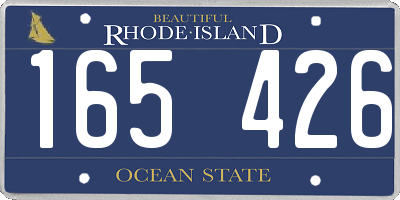RI license plate 165426