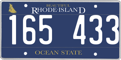 RI license plate 165433