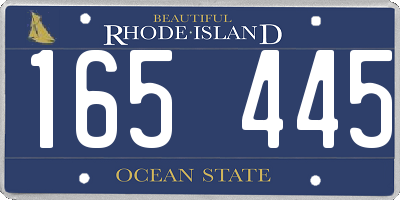 RI license plate 165445