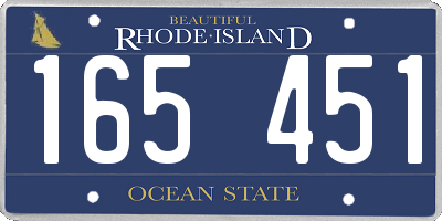 RI license plate 165451