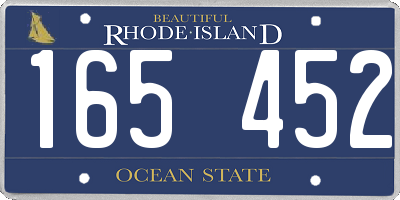 RI license plate 165452