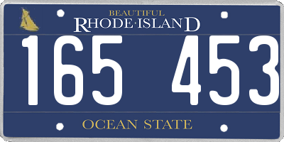 RI license plate 165453