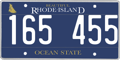 RI license plate 165455