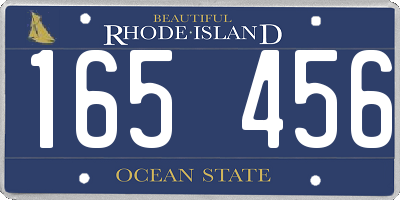 RI license plate 165456