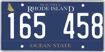 RI license plate 165458