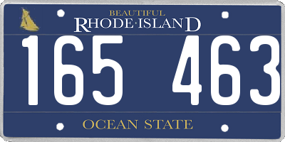 RI license plate 165463