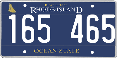 RI license plate 165465