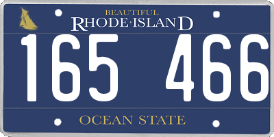 RI license plate 165466