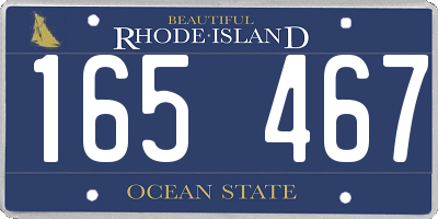 RI license plate 165467