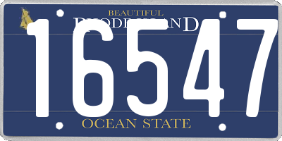 RI license plate 16547