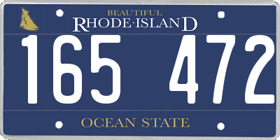 RI license plate 165472