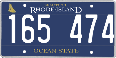 RI license plate 165474