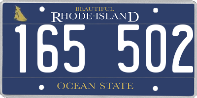 RI license plate 165502