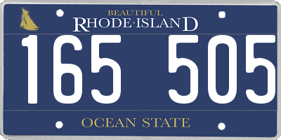 RI license plate 165505