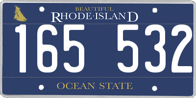 RI license plate 165532