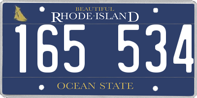 RI license plate 165534
