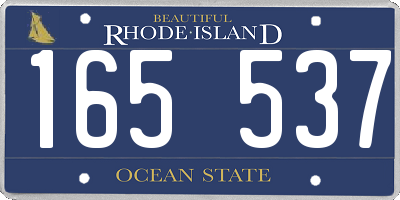 RI license plate 165537