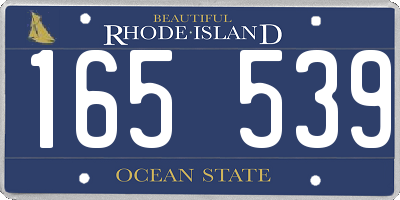 RI license plate 165539