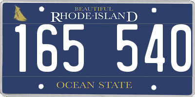 RI license plate 165540
