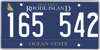 RI license plate 165542