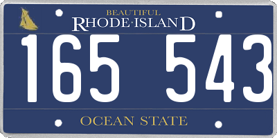 RI license plate 165543