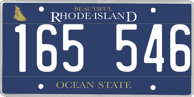 RI license plate 165546