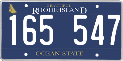 RI license plate 165547