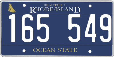 RI license plate 165549