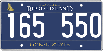 RI license plate 165550