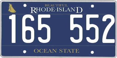 RI license plate 165552