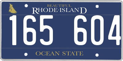 RI license plate 165604