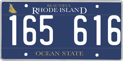 RI license plate 165616