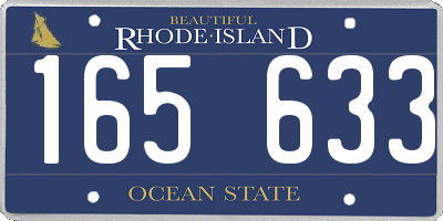 RI license plate 165633