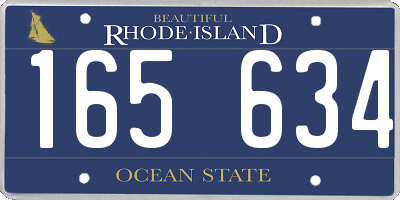 RI license plate 165634