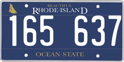 RI license plate 165637