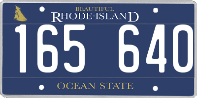 RI license plate 165640