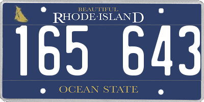 RI license plate 165643