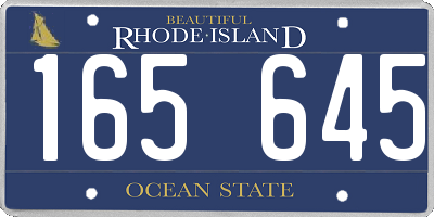 RI license plate 165645