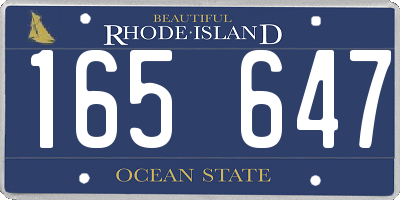 RI license plate 165647
