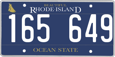 RI license plate 165649