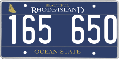 RI license plate 165650